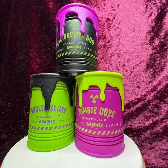 DW Home Halloween Spooky Season Toxic Waste Cans Oozing Candle Trio - Picture 12 of 12